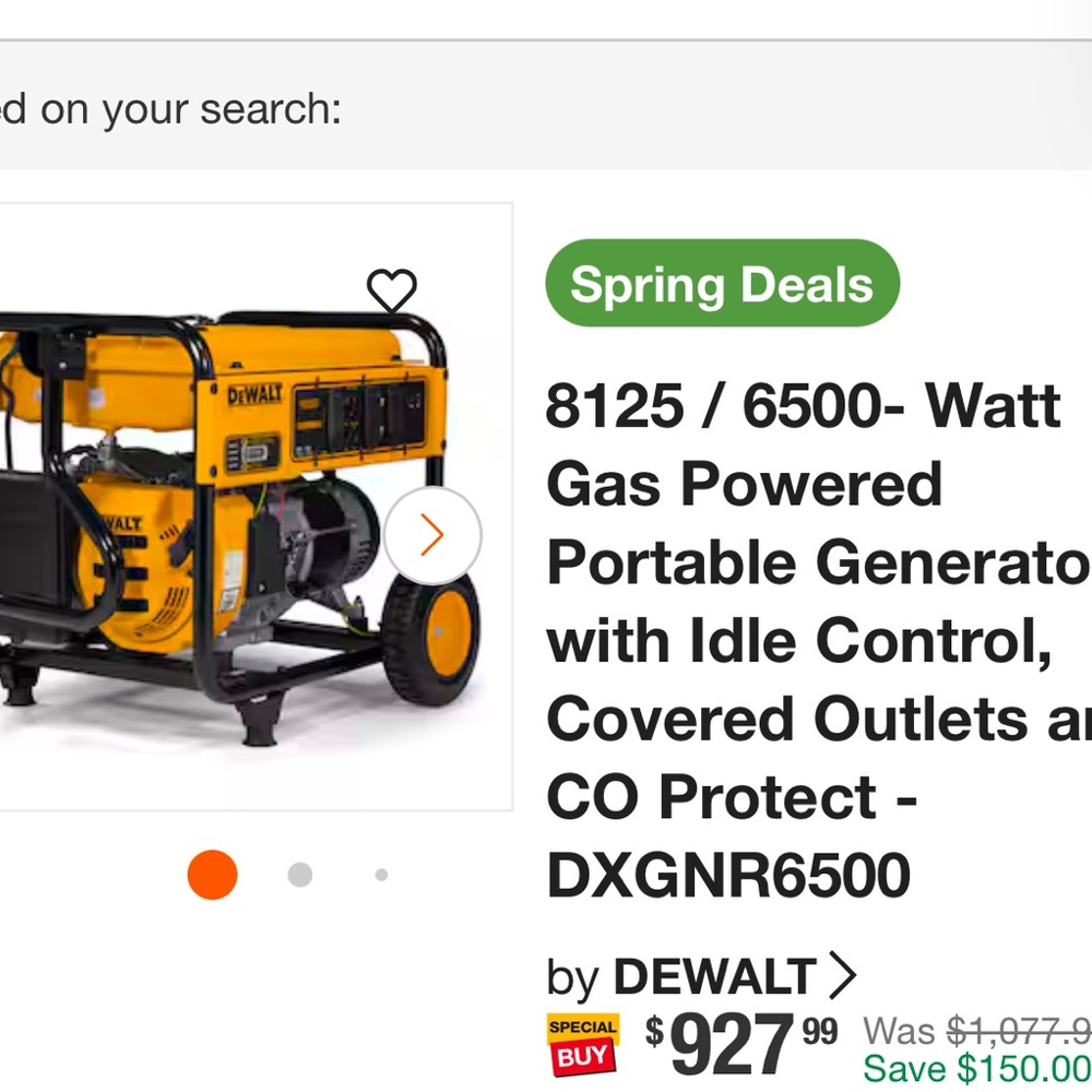DEWALT Gas Powered Portable Generator